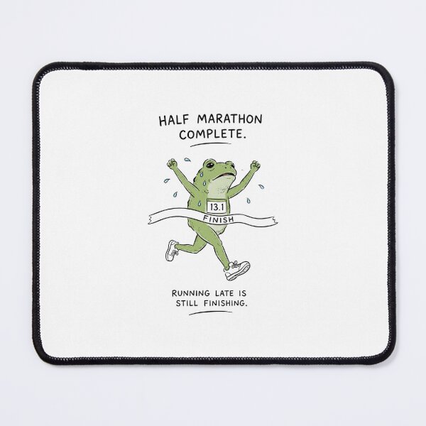 Item preview, Exhausted Frog Half Marathon Finisher Funny Running Quote designed and sold by bosamji.