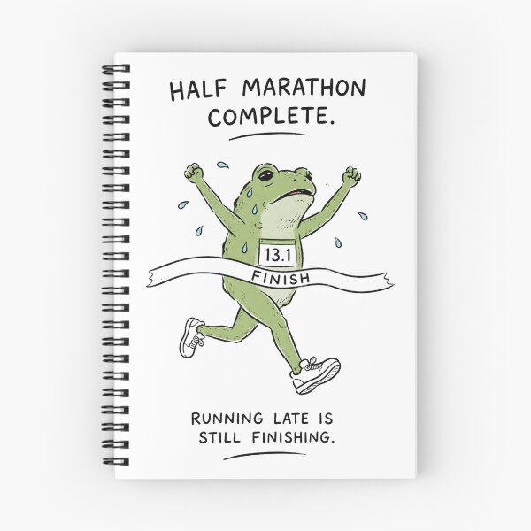 Item preview, Exhausted Frog Half Marathon Finisher Funny Running Quote designed and sold by bosamji.