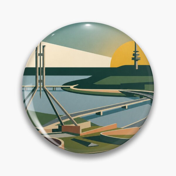 Item preview, Canberra Australia Modernist Architecture Travel Poster designed and sold by ElartedeNoel.