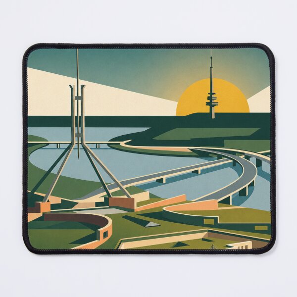 Item preview, Canberra Australia Modernist Architecture Travel Poster designed and sold by ElartedeNoel.