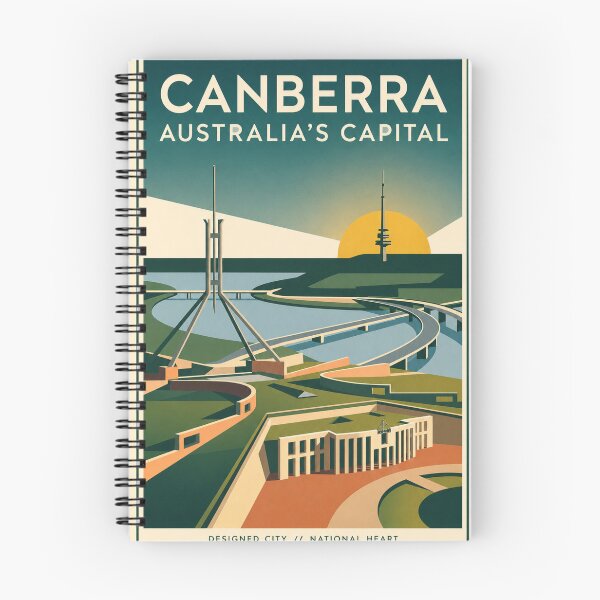 Item preview, Canberra Australia Modernist Architecture Travel Poster designed and sold by ElartedeNoel.