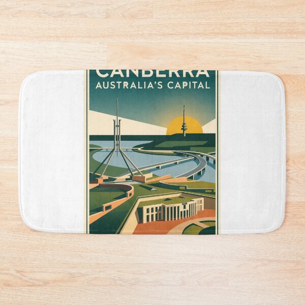 Item preview, Canberra Australia Modernist Architecture Travel Poster designed and sold by ElartedeNoel.