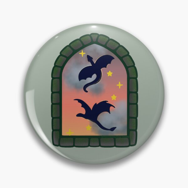 Item preview, Dragons through a castle window designed and sold by BookWyrmsTrove.