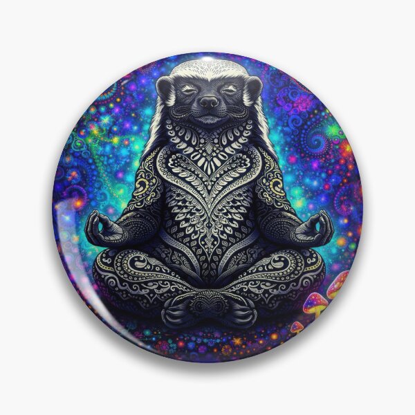 Item preview, Lab Visions 118: Meditating Honey Badger Psychedelic Animal designed and sold by The Psychedelic Anarchist.