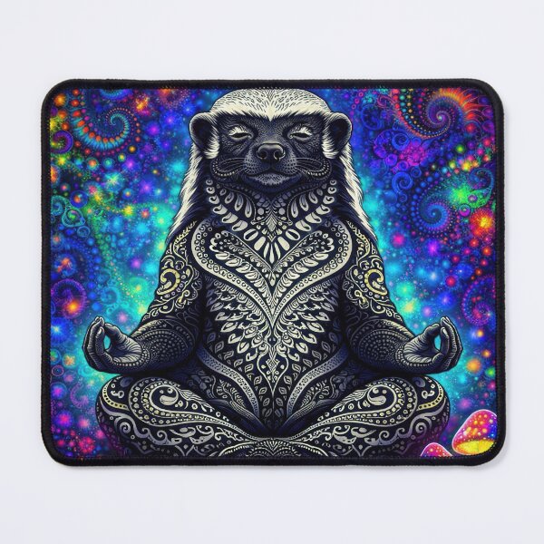 Item preview, Lab Visions 118: Meditating Honey Badger Psychedelic Animal designed and sold by The Psychedelic Anarchist.
