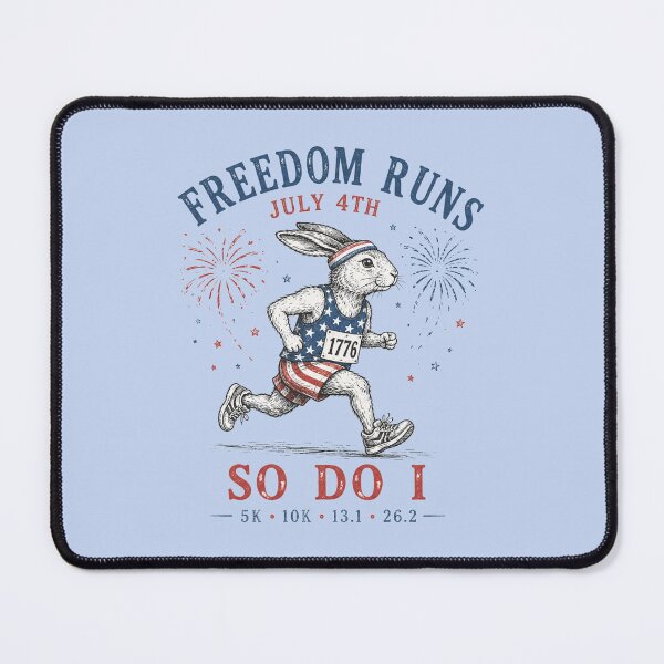 Item preview, Freedom Runs July 4th Patriotic Rabbit 1776 Running designed and sold by bosamji.