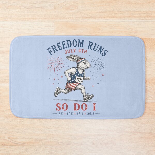 Item preview, Freedom Runs July 4th Patriotic Rabbit 1776 Running designed and sold by bosamji.