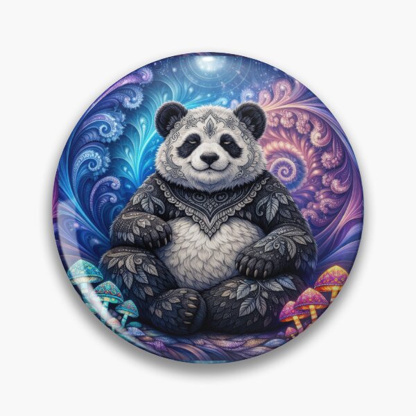 Item preview, Lab Visions 114: Panda Mushroom Forest Psychedelic Animal Art designed and sold by The Psychedelic Anarchist.