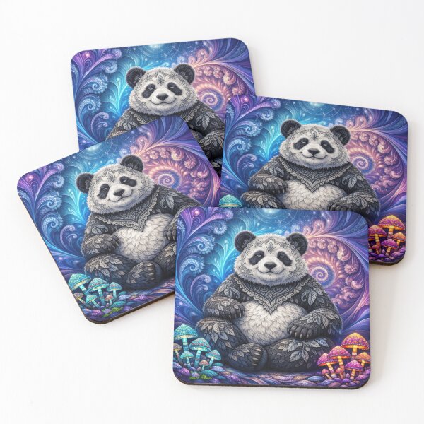 Item preview, Lab Visions 114: Panda Mushroom Forest Psychedelic Animal Art designed and sold by The Psychedelic Anarchist.