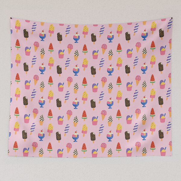 Item preview, Cute ice cream seamless pink pattern. Sweet summer ice cream and popsicles set designed and sold by MariPon.