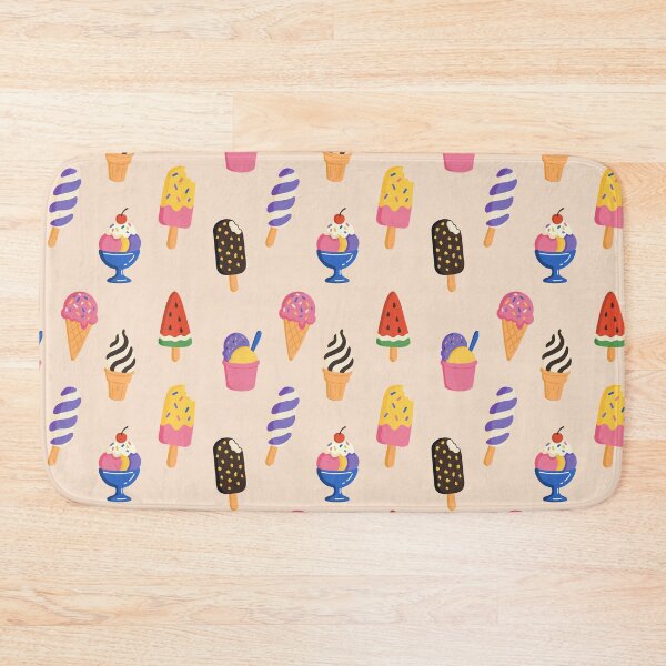 Item preview, Cute ice cream seamless beige pattern. Sweet summer ice cream and popsicles set designed and sold by MariPon.