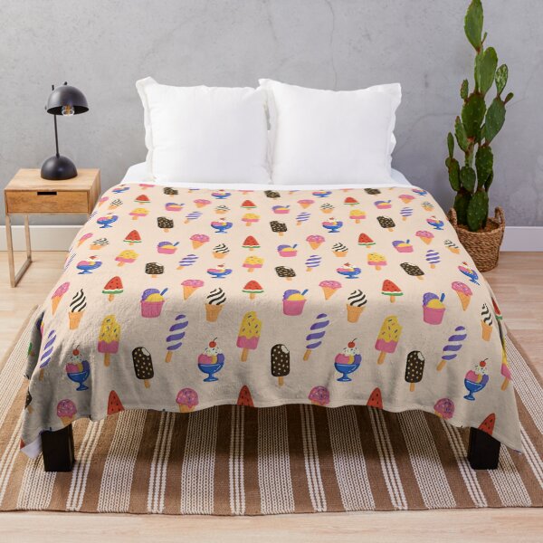 Item preview, Cute ice cream seamless beige pattern. Sweet summer ice cream and popsicles set designed and sold by MariPon.