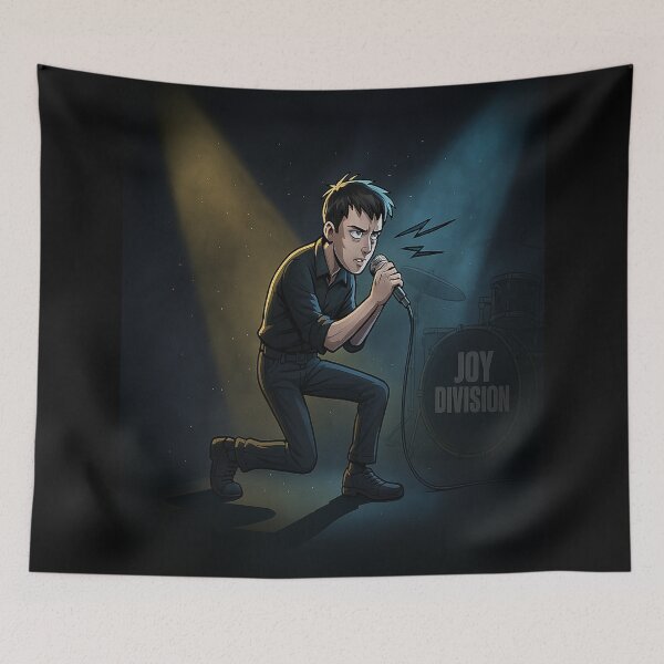 Item preview, Joy Division - Ian Curtis cartoon designed and sold by Bigkite.