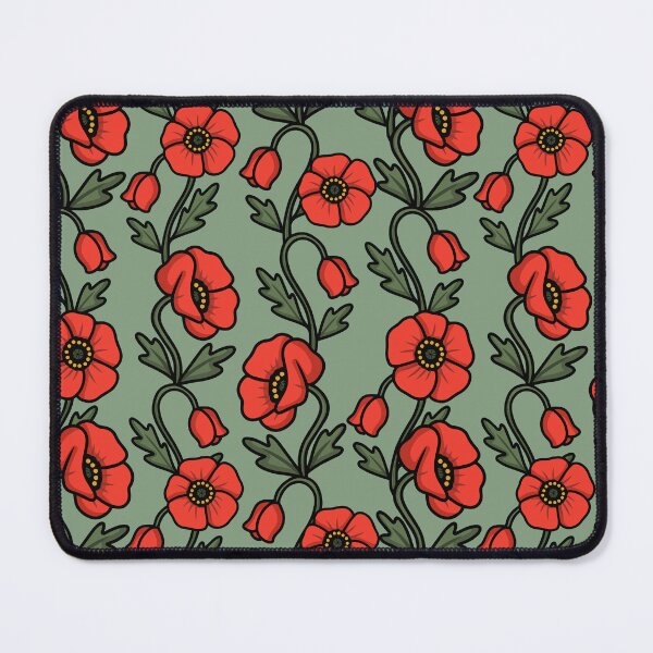 Item preview, Decorative red poppies floral seamless pattern designed and sold by MariPon.