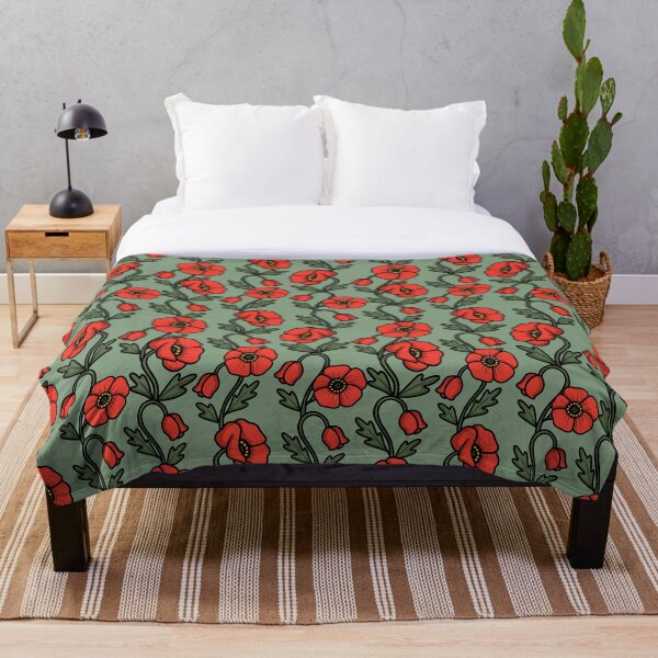 Item preview, Patrón floral sin costuras de amapolas rojas decorativas designed and sold by MariPon.