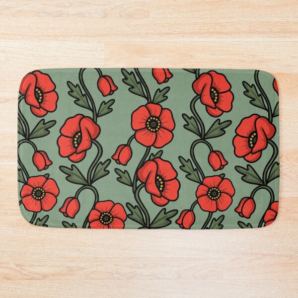 Item preview, Decorative red poppies floral seamless pattern designed and sold by MariPon.