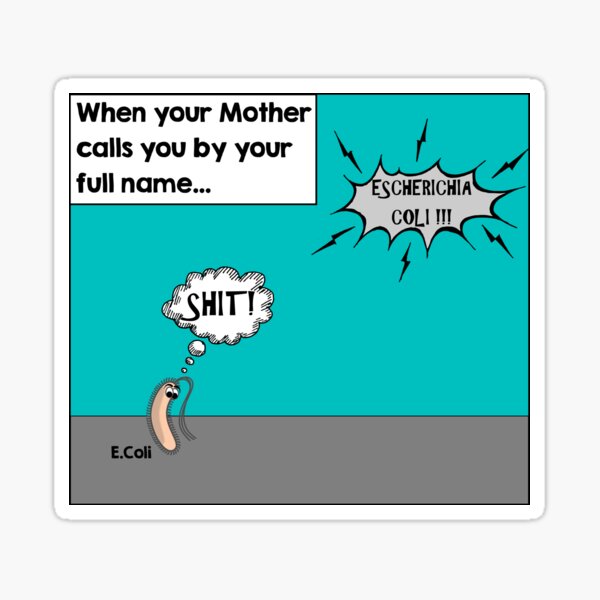 E.Coli mother bacteria laboratory joke Sticker