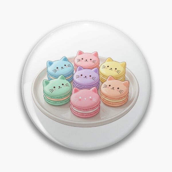 Item preview, Kawaii Cat Macarons Sweet Pastel Treat designed and sold by ajamzbox.