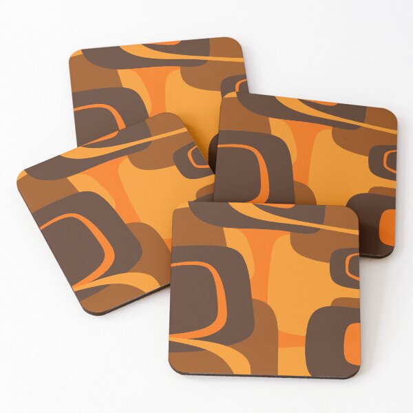 Item preview, Mid Century Modern Retro Abstract Pattern in 70s Brown and Orange designed and sold by kierkegaard.