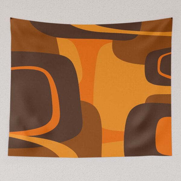 Item preview, Mid Century Modern Retro Abstract Pattern in 70s Brown and Orange designed and sold by kierkegaard.
