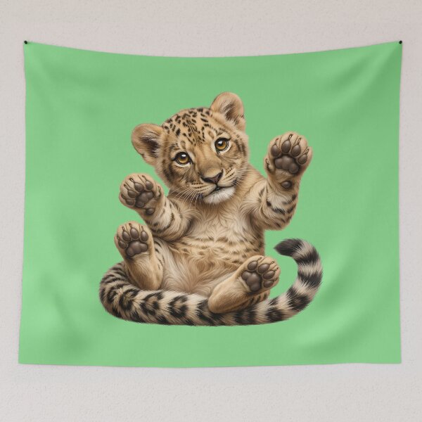 Item preview, Cute Baby Leopard Waving designed and sold by Utopian-Magic.