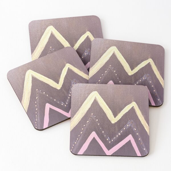 Item preview, Golden Peaks Abstract Wall Art – Modern Earth‑Tone Zigzag Design designed and sold by Upscale7.