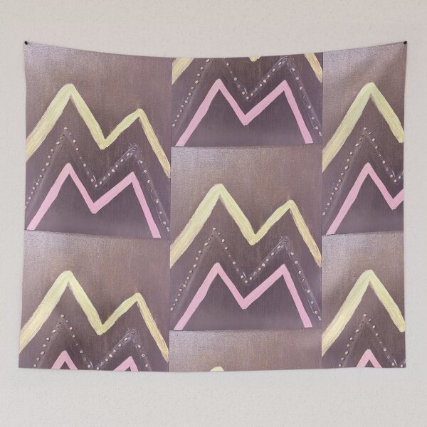 Item preview, Golden Peaks Abstract Wall Art – Modern Earth‑Tone Zigzag Design designed and sold by Upscale7.