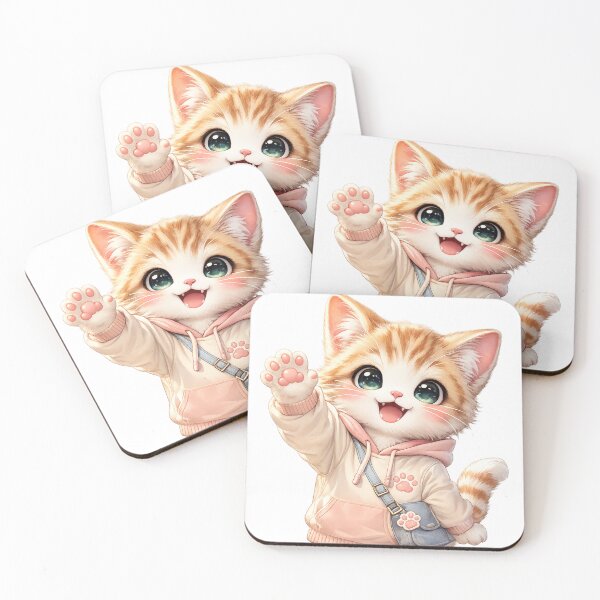 Item preview, Smiling Kawaii Cat Mascot designed and sold by konkapo00.