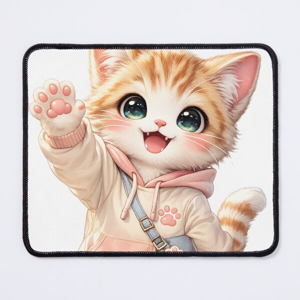 Item preview, Smiling Kawaii Cat Mascot designed and sold by konkapo00.