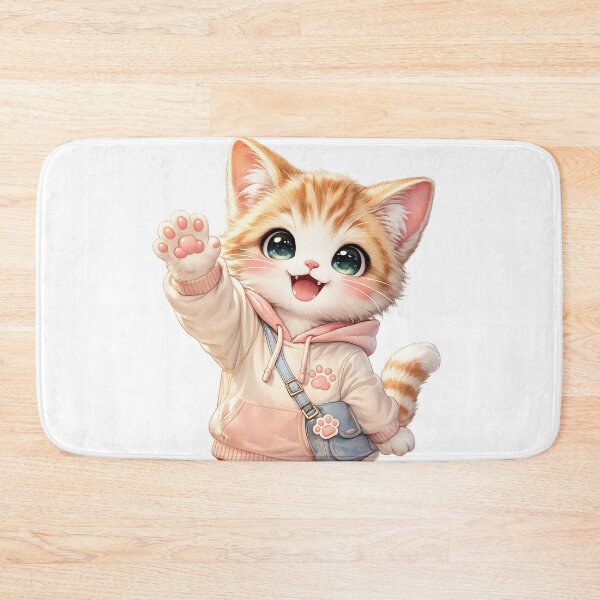 Item preview, Smiling Kawaii Cat Mascot designed and sold by konkapo00.