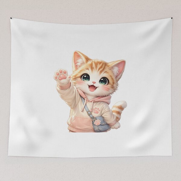 Item preview, Smiling Kawaii Cat Mascot designed and sold by konkapo00.