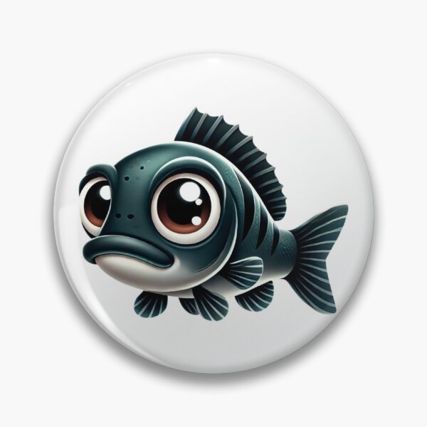 Item preview, Adorable Black Bass Fish designed and sold by Sillytoe.