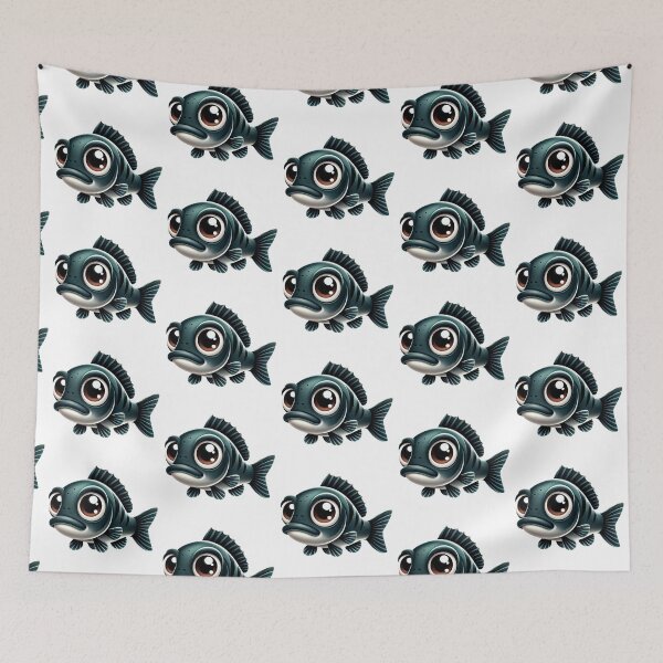 Item preview, Adorable Black Bass Fish designed and sold by Sillytoe.
