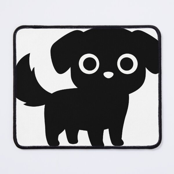 Item preview, Cute Waving Black Puppy Sticker - Kawaii Chibi Dog Silhouette Print Minimalist White Outline Pet Black Background Nursery Wall Art designed and sold by BestChoiceService.