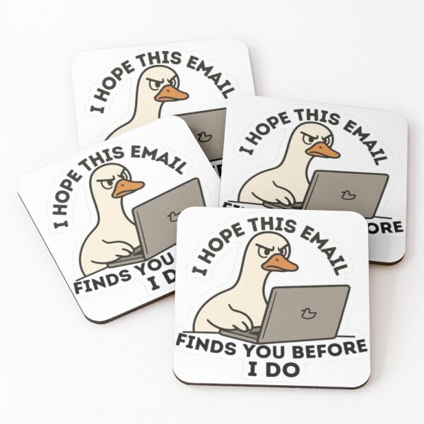 Item preview, "I Hope This Email Finds You Before I Do — Relatable Duck Sticker for Work-From-Home Mood" designed and sold by Ulikedigital14.