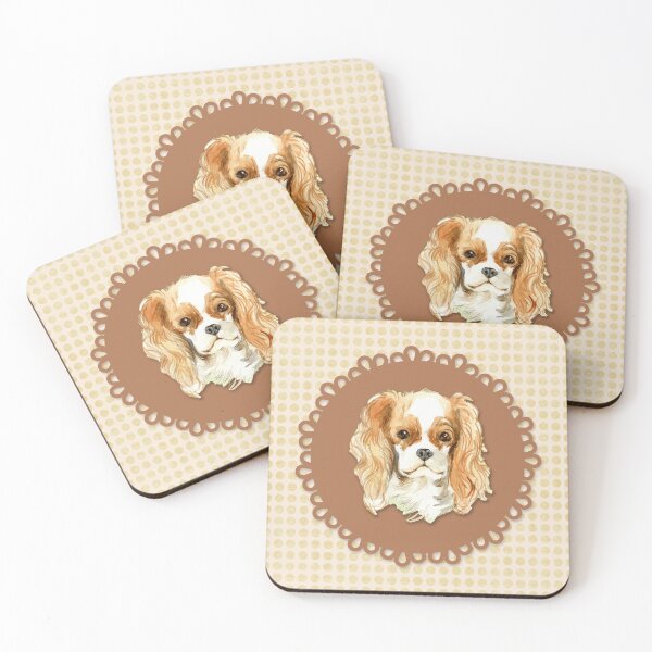 Item preview, Cavalier King Charles Spaniel Vintage Blenheim Watercolor designed and sold by better0ffread.