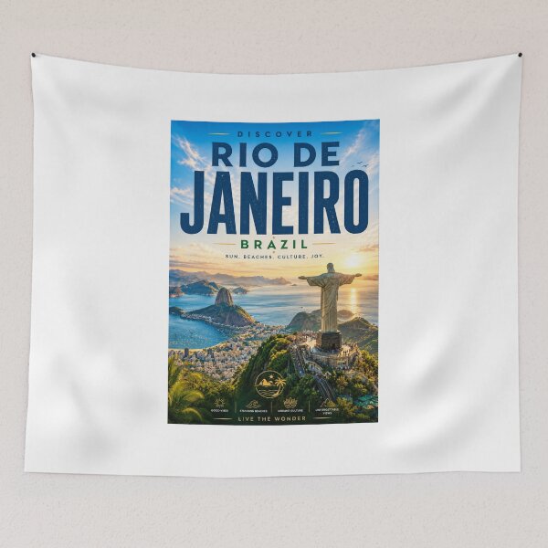 Item preview, Rio de Janeiro Brazil Travel Poster | Tropical Wall Art | Vintage Style City Print designed and sold by ElartedeNoel.