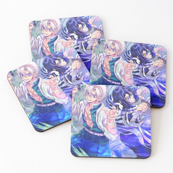 Item preview, Obanai Iguro Demon Slayer Blue Aura Duo Pose designed and sold by justnickthings.