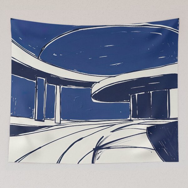 Item preview, Brasília, Brazil - Blue Abstract Art designed and sold by shadow-bloom.