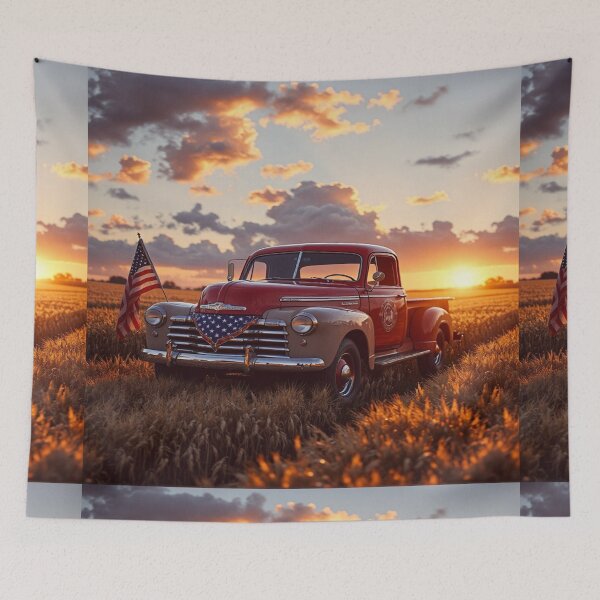 Item preview, American Vintage Pickup Truck at Sunset designed and sold by BeautifulVirtues.