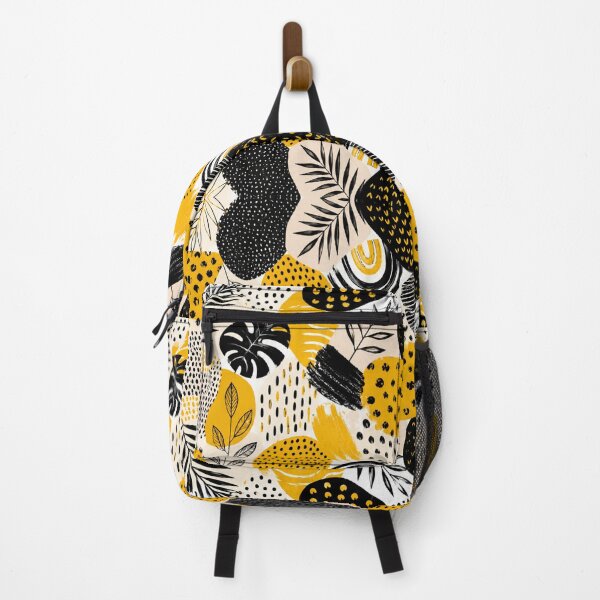 Item preview, Modern Yellow Black Abstract Botanical Seamless Pattern designed and sold by AnyMar2023.