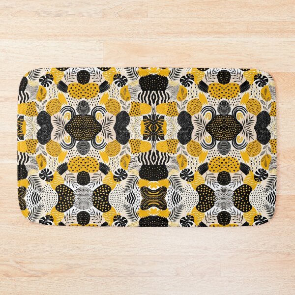 Item preview, Modern Yellow Black Abstract Botanical Seamless Pattern designed and sold by AnyMar2023.