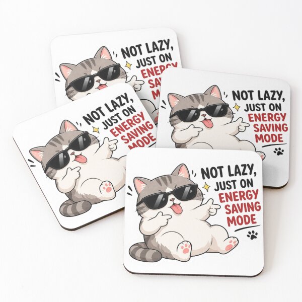 Item preview, This is a cute "Energy Saving Mode" cartoon cat sticker Not Lazy, Just on Energy Saaving Mode designed and sold by Ulikedigital14.