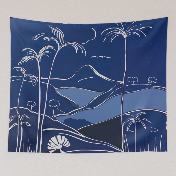 Item preview, Brazil landscape - Blue Abstract Art designed and sold by shadow-bloom.