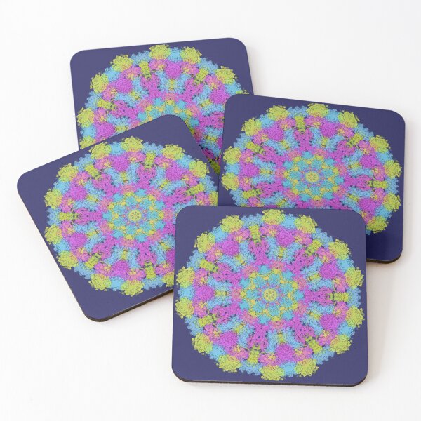 Item preview, Neon Ring Mosaic Art Print | Psychedelic Circle Pattern | Bold Colorful Wall Art designed and sold by RareSquareBearArts.