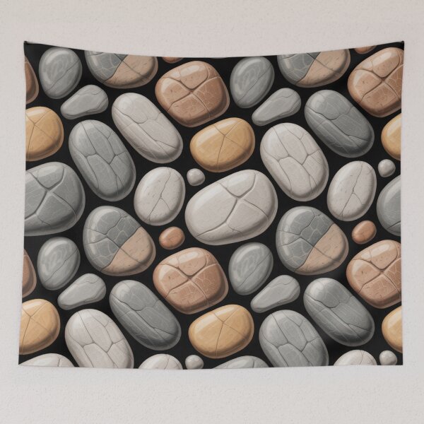 Item preview, Realistic Pebble Stone Pattern | Smooth Grey Terracotta Seamless Repeat designed and sold by Midnight Veil Designs.