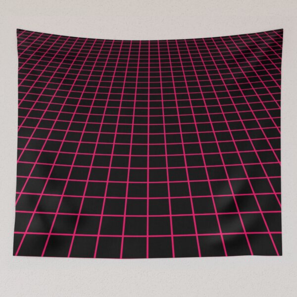 Item preview, neon pink grid designed and sold by frauenbrauen.