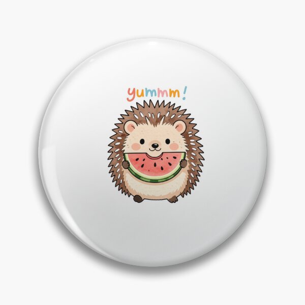 Item preview, Cute Hedgehog Eating Watermelon – Yummy Design designed and sold by Zenvaro.