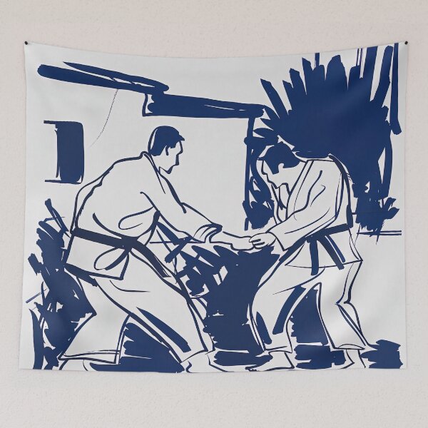 Item preview, Brazilian jiu-jitsu - Blue Abstract Art designed and sold by shadow-bloom.