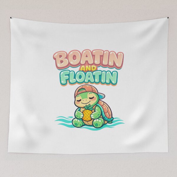 Item preview, Boatin And Floatin—Turtle and Pineapple  designed and sold by LuveraxArt.